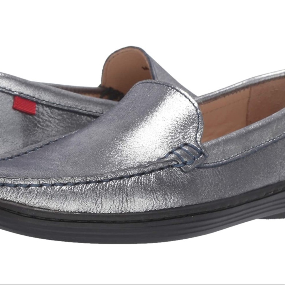 NIB *MARC JOSEPH* Broadway Navy Glimmer Brazilian Leather Boat Shoes. Kids 11.